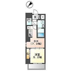 ａｍｉ　ｆｌｅｕｒ　-アミ・フルール- 5階1DKの間取り