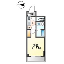 アルトハイム大師 1Kの間取図画像