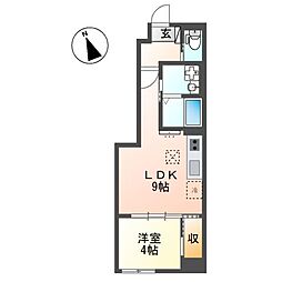 グランプラム本町（ＧｒａｎＰｌｕｍ本町） 1階1LDKの間取り