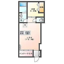 アルデュール ロゼ (Ardeur Rose) 1LDKの間取図画像