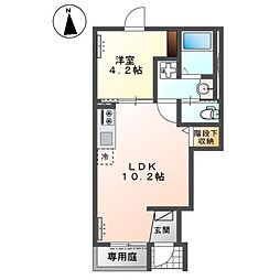 仮)多摩市永山 アパート新築工事 1LDKの間取図画像
