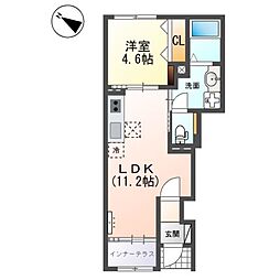 仮) 八王子市弐分方町新築アパート 1LDKの間取図画像