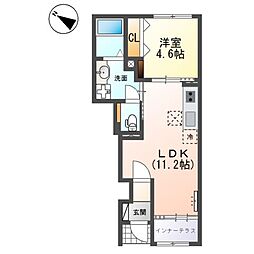 仮) 八王子市弐分方町新築アパート 1LDKの間取図画像