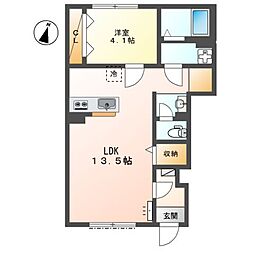 LEO GLANZ II 1LDKの間取図画像