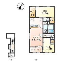 仮)中央区上溝新築アパート 2LDKの間取図画像