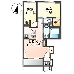 アフルエントゥ 2LDKの間取図画像