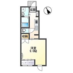 ヴェルデュール 1Kの間取図画像