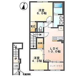 ハイツ浜ノ台 2LDKの間取図画像