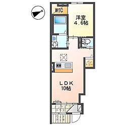 メゾン・ココ岩波 1階1LDKの間取り