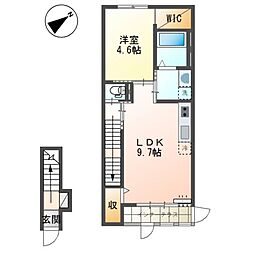 メゾン・ココ岩波 2階1LDKの間取り