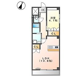 イグレット・シャトー 1LDKの間取図画像