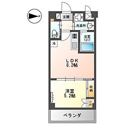 RIKIRESIDENCE 1LDKの間取図画像