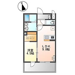 野口町長砂新築アパート 1LDKの間取図画像