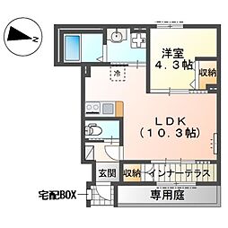 リファインド レジデンス 1LDKの間取図画像