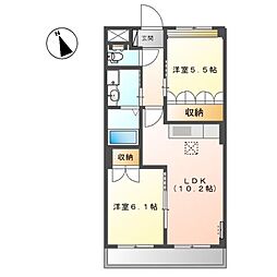 紫川 2LDKの間取図画像