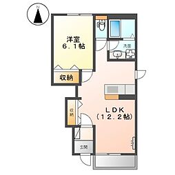 ラフィネ 1LDKの間取図画像