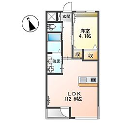 エスポワール 1LDKの間取図画像