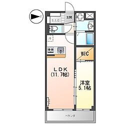ルチア 1LDKの間取図画像