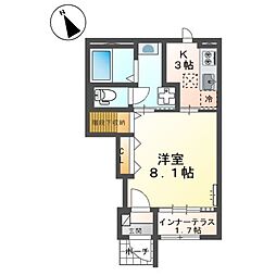 (仮)スターテラスII東川口町 1Kの間取図画像