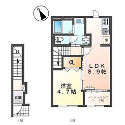 (仮)スターテラスII東川口町 1LDKの間取図画像