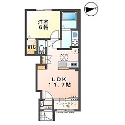 仮)スターテラスII曙 1LDKの間取図画像