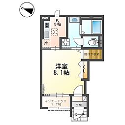 仮)スターテラスII日吉台 1Kの間取図画像