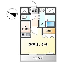 グランシャリオ 1Kの間取図画像