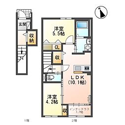 SPAZIO FUKUOKA スパッツィオ フクオカ 2LDKの間取図画像