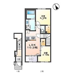 アジャート 2LDKの間取図画像