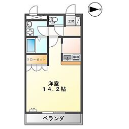 ミレニアムハイツ熊本 1Kの間取図画像