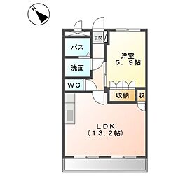 サンビレッジ翔2 1LDKの間取図画像