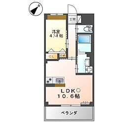 (仮称)門司区松原新築マンション 1LDKの間取図画像