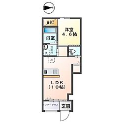 OLIVEII 1LDKの間取図画像