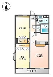 oceanview202 2LDKの間取図画像