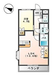 キャトルセゾン・F 1LDKの間取図画像