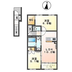 Urban Stagea春日1 2LDKの間取図画像
