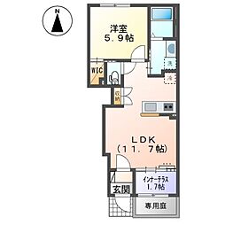 casa este唐津 I 1LDKの間取図画像