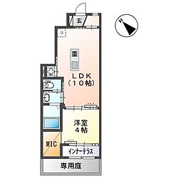 フィールリバーヒルズ4 1LDKの間取図画像