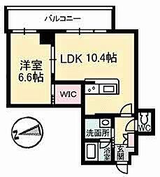 ボナール古京 1LDKの間取図画像