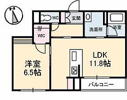 トワール・イースト 2階1LDKの間取り
