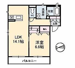 グランメゾン新保 3階1LDKの間取り