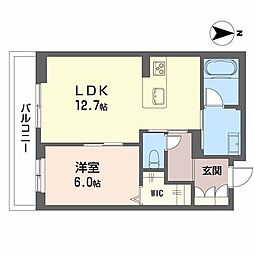 凛 1LDKの間取図画像