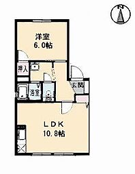 グレースタウンA 1LDKの間取図画像