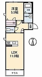 オーキッド 1LDKの間取図画像