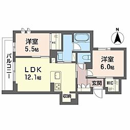 アイ・ヴィラ 2LDKの間取図画像