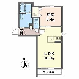 シャーメゾンエベル 1LDKの間取図画像