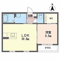 フローラルコート 1LDKの間取図画像