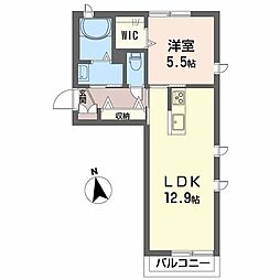 リラフォート南方 1LDKの間取図画像