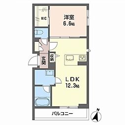 アリスティオ 1LDKの間取図画像