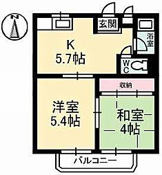 マンションフクミ 2Kの間取図画像
